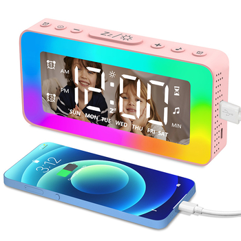 LED budík s USB napájaním, snooze funkcia, nočné svetlo, 24-hodinový displej