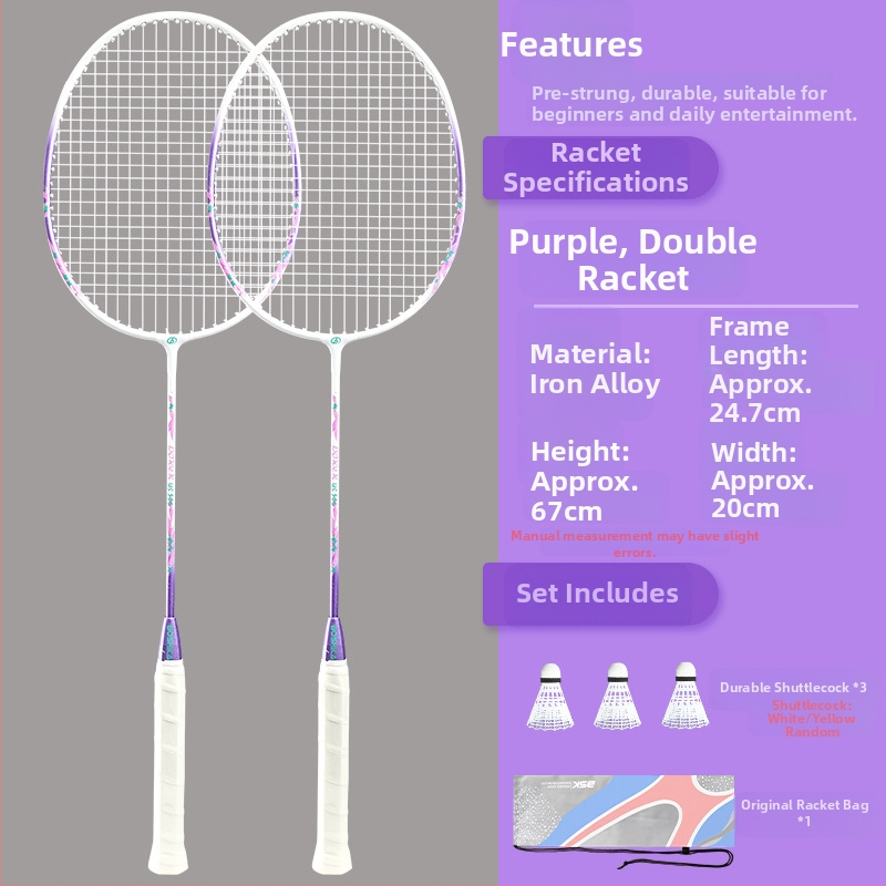 Badminton raketė Bushi Card — ferroalijos rėmas, nailoninės virvės, pradedantiesiems jaunimui, vidutinė standumas, logotipo spausdinimas galimas