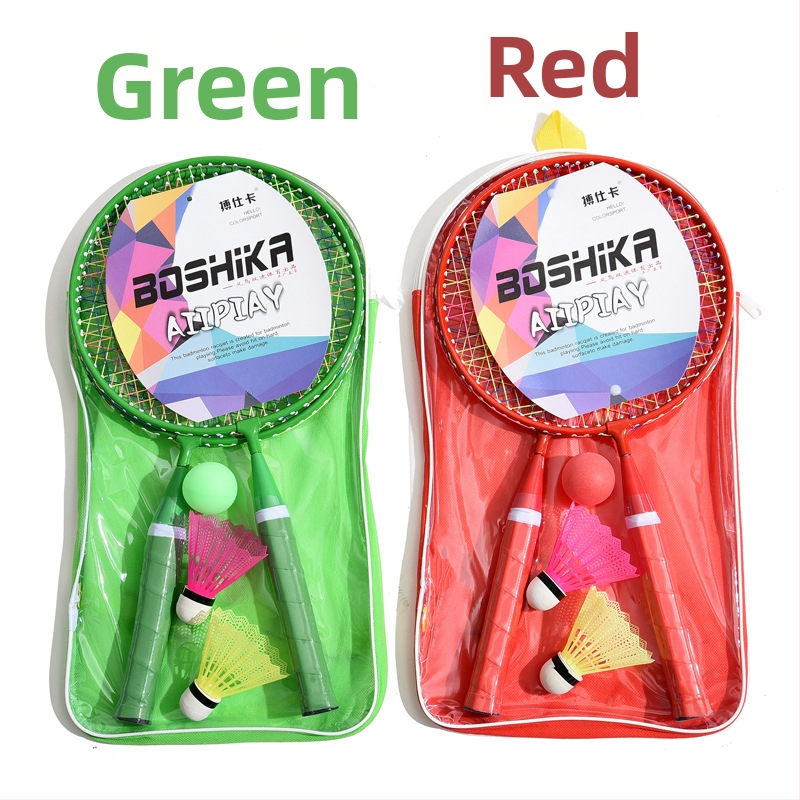 Set detských rakiet na badminton s možnosťou prispôsobenia a tlačeným logom; rám z ferro zliatiny, nylonové struny, 50 párov