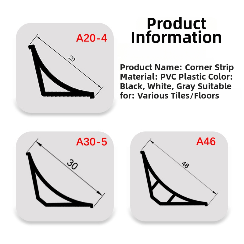 PVC mala profila, pašlīmējošs, lokveļa stūra dekoratīvā lenta, ūdensizturīgs, nodilumizturīgs, antistatiskas