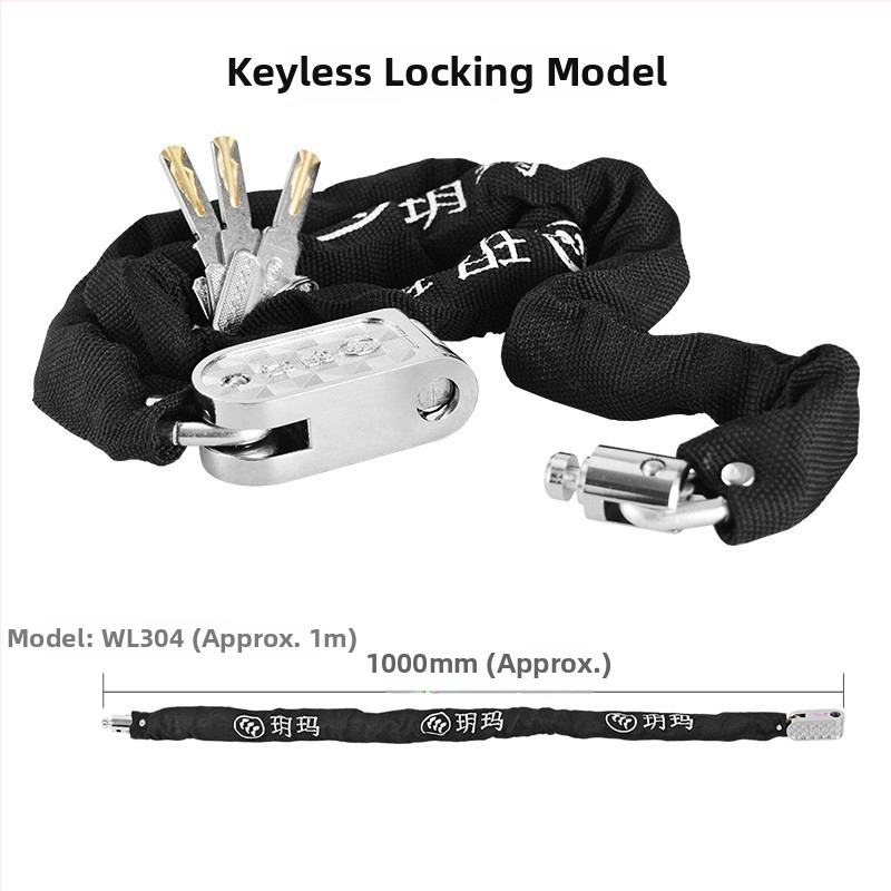 Láncos zár kerékpárokhoz és elektromos kerékpárokhoz — edzett acél, vágás elleni védelem, 1,5 kg, modellek 5100/5120/5300/5320