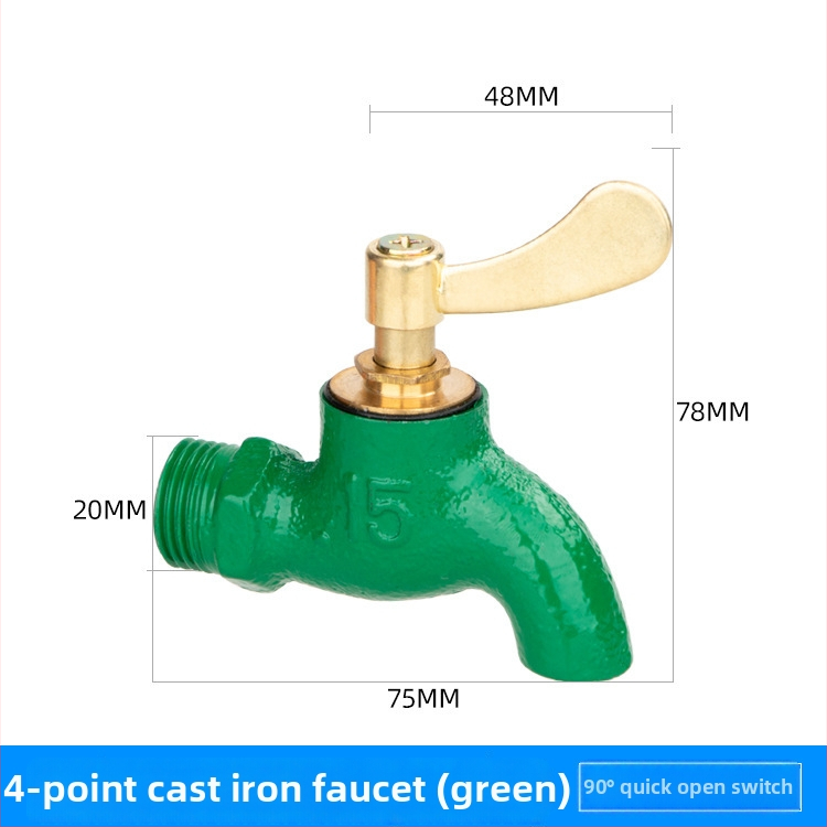 Vienviru aukstā izlietnes krāns ar dzelzs korpusu, keramiska kartrīdža vārsts, iebūvēts sienā, spirālveida atvērums