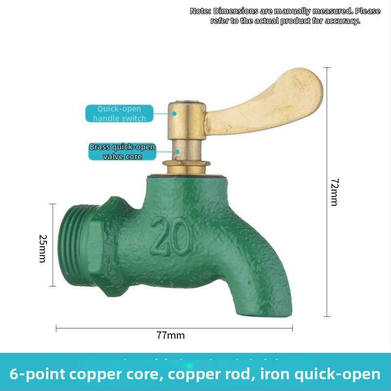 Vienviru aukstā izlietnes krāns ar dzelzs korpusu, keramiska kartrīdža vārsts, iebūvēts sienā, spirālveida atvērums