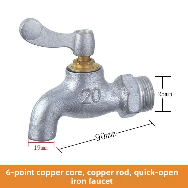 Vienviru aukstā izlietnes krāns ar dzelzs korpusu, keramiska kartrīdža vārsts, iebūvēts sienā, spirālveida atvērums