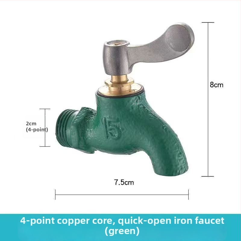 Vienviru aukstā izlietnes krāns ar dzelzs korpusu, keramiska kartrīdža vārsts, iebūvēts sienā, spirālveida atvērums