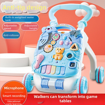 Bērnu staigātājs ar muzikālu spēļu galdu, transformējams spēļu galds, plastmasas konstrukcija, piemērots vecumam 0–3 gadi