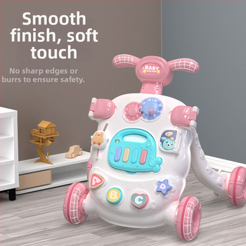 Bērnu staigātājs ar muzikālu spēļu galdu, transformējams spēļu galds, plastmasas konstrukcija, piemērots vecumam 0–3 gadi