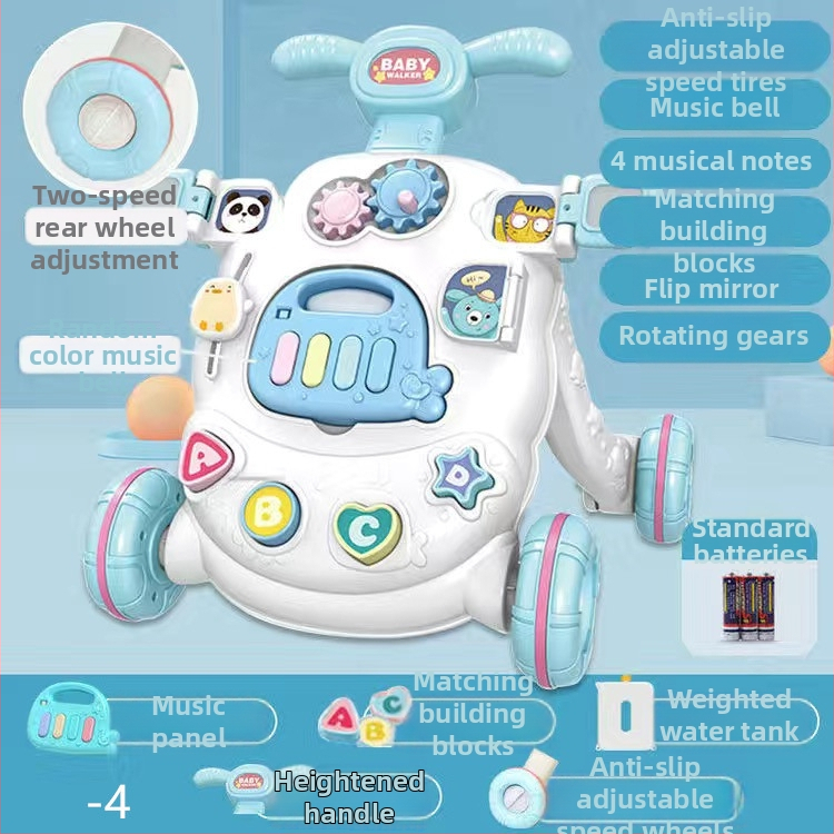 Bērnu staigātājs ar muzikālu spēļu galdu, transformējams spēļu galds, plastmasas konstrukcija, piemērots vecumam 0–3 gadi
