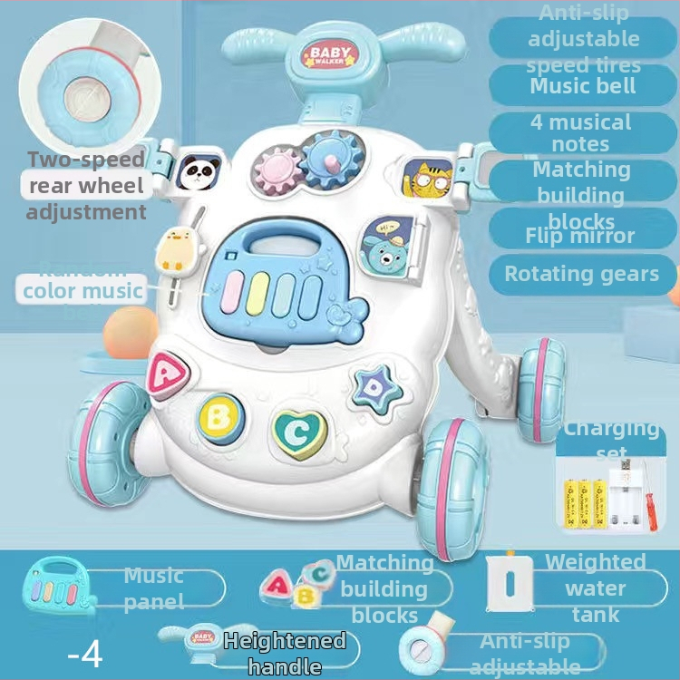 Bērnu staigātājs ar muzikālu spēļu galdu, transformējams spēļu galds, plastmasas konstrukcija, piemērots vecumam 0–3 gadi