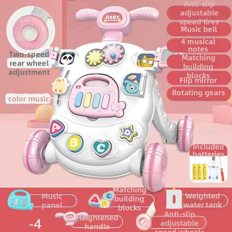 Bērnu staigātājs ar muzikālu spēļu galdu, transformējams spēļu galds, plastmasas konstrukcija, piemērots vecumam 0–3 gadi