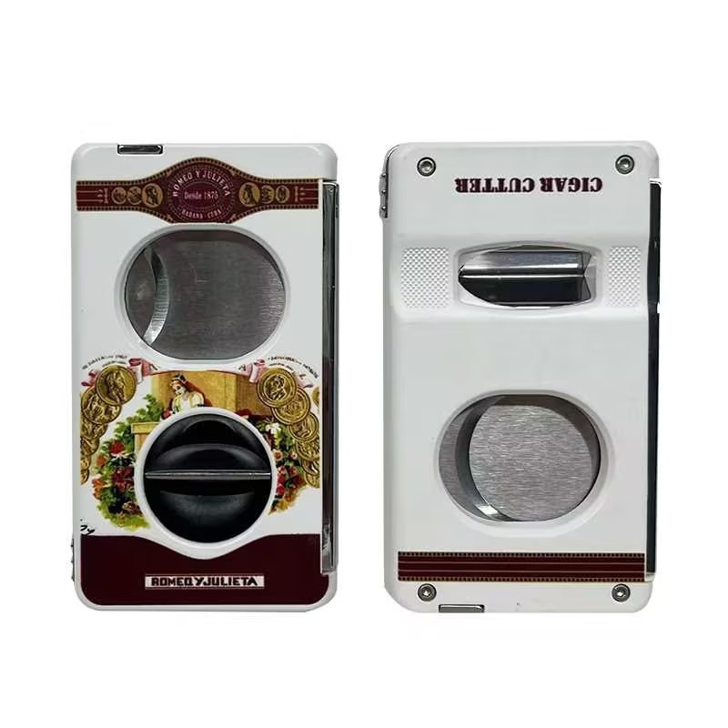 V-veida cigāru šķēres no nerūsējoša tērauda ar elektroplatinga pārklājumu – portatīvs, grezns stils