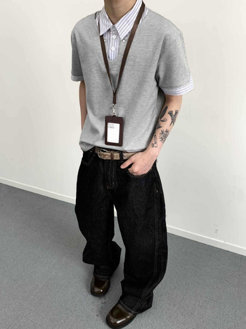 MADEEXTREME Ρετρό patchwork ριγέ πουκάμισο polo με γιακά, μακριά μανίκια, χαλαρή γραμμή – Σχέδιο ραφής, 68% ρεϊόν, 27% νάιλον, 5% σπάντεξ; 100% βαμβάκι