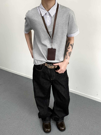 MADEEXTREME Ρετρό patchwork ριγέ πουκάμισο polo με γιακά, μακριά μανίκια, χαλαρή γραμμή – Σχέδιο ραφής, 68% ρεϊόν, 27% νάιλον, 5% σπάντεξ; 100% βαμβάκι