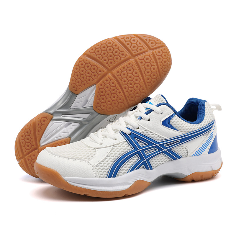 Бадминтон обувки, дишаща мрежеста горна част, предно връзване, ленена горна част, подметка от естествен каучук, средна подметка от гума