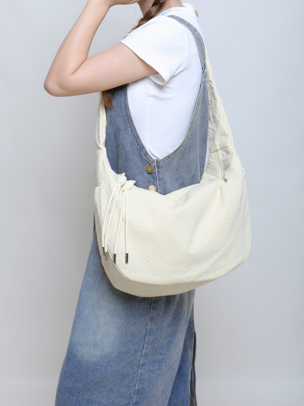 Vászon táska, egyszínű, minimalist design, nagy kapacitású, női keresztpántos válltáska, könnyed luxus, niche stílus