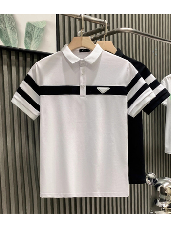 Ανδρικό κοντομάνικο πόλο πουκάμισο, χαλαρή γραμμή, πολυεστέρας, μονόχρωμο