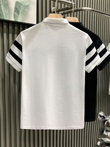 Ανδρικό κοντομάνικο πόλο πουκάμισο, χαλαρή γραμμή, πολυεστέρας, μονόχρωμο