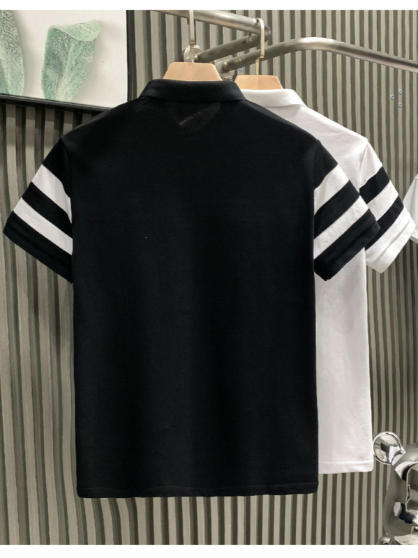 Ανδρικό κοντομάνικο πόλο πουκάμισο, χαλαρή γραμμή, πολυεστέρας, μονόχρωμο