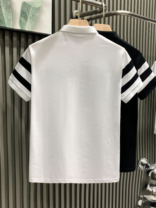 Ανδρικό κοντομάνικο πόλο πουκάμισο, χαλαρή γραμμή, πολυεστέρας, μονόχρωμο