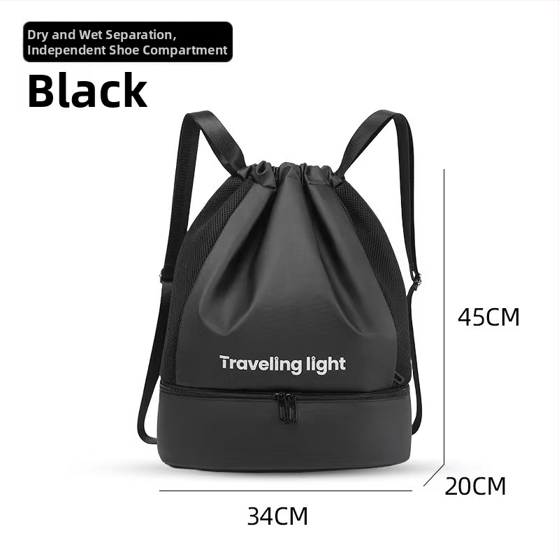 Unisex plūšanas soma ar sausā–slapja atdalījumu, 20–35L, poliesters, Oxford odere, vienkrāsains raksts, ikdienas ceļojumiem