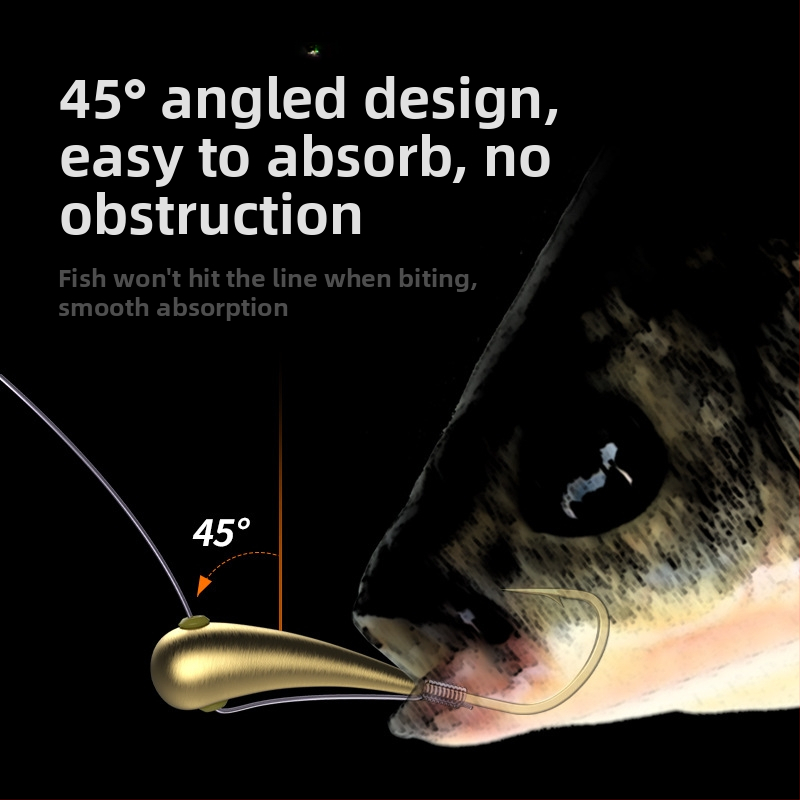 Cârlig de pescuit cu cap de cupru, tip Sky hook, cu vârfuri, unghi de 45°, vârf din alamă