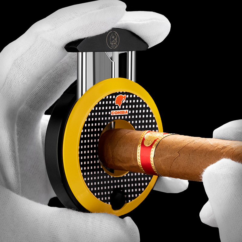 Cigāru griezējs ar dubulto asmeni, nerūsējošs tērauds, apaļš portatīvs dizains, modelis CLE-23GX1, viegls luksusa stils
