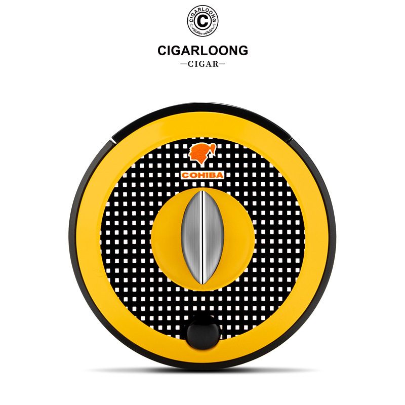 Cigāru griezējs ar dubulto asmeni, nerūsējošs tērauds, apaļš portatīvs dizains, modelis CLE-23GX1, viegls luksusa stils