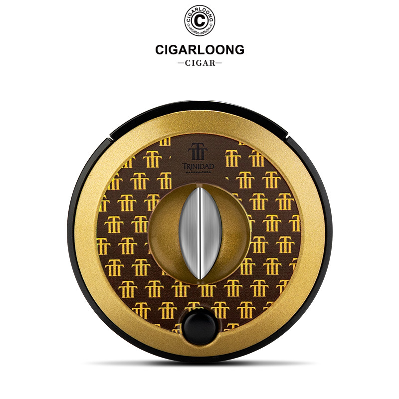 Cigāru griezējs ar dubulto asmeni, nerūsējošs tērauds, apaļš portatīvs dizains, modelis CLE-23GX1, viegls luksusa stils