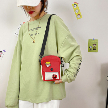 Geantă crossbody pentru femei Sesame Street, din Oxford, formă pătrată verticală, închidere cu fermoar, buzunare interne: telefon, ID, căptușeală poliester