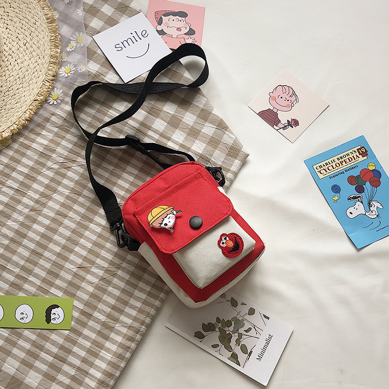 Geantă crossbody pentru femei Sesame Street, din Oxford, formă pătrată verticală, închidere cu fermoar, buzunare interne: telefon, ID, căptușeală poliester