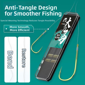 Dvigubas žvejybos kabliukas su pod-linija – anglies plienas, rankų darbo, PE linija, paruoštas gaminys, tinkamas rezervuarams, tvenkiniams, upėms ir ežerams