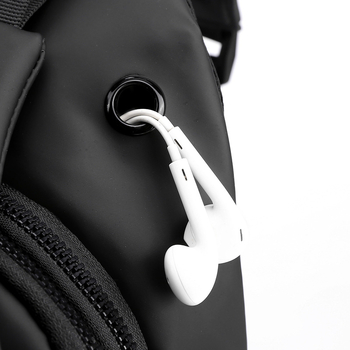 Vyrų krūtinės krepšys su crossbody diržu, nailonas, atsparus vandeniui, vienos spalvos, modelis 1100-28, tinka 8 colių nešiojamam