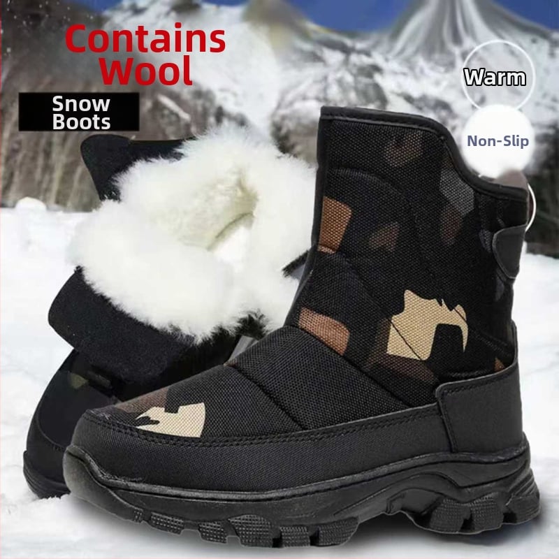 Vyriniai žieminiai sniegobatai – vidutinio aukščio, šilta įdaila, drobės viršus, gumos padas, šoninis užtrauktukas