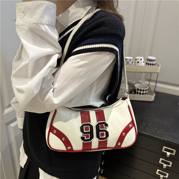 Geantă subraț, material PU, formă pătrată orizontală, închidere cu fermoar, curea simplă