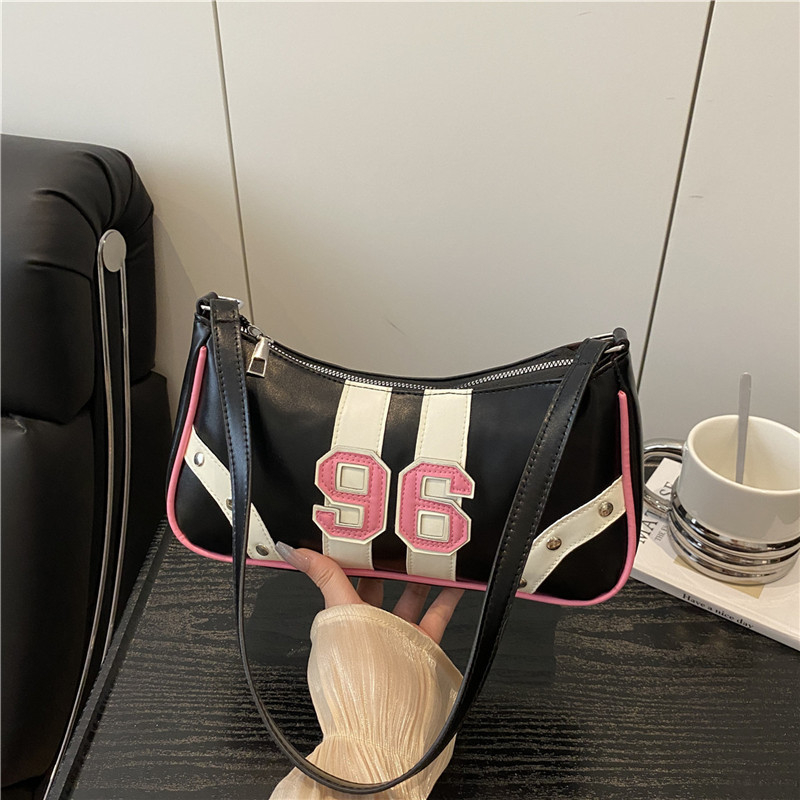 Geantă subraț, material PU, formă pătrată orizontală, închidere cu fermoar, curea simplă