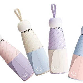 Bodini skėtis saulėms ir lietui, UV apsauga UPF >50, kompaktiškas penkių dalių sulankstomas su 6 lankais, rankinis atidarymas/uždarymas, logotipo pritaikymas