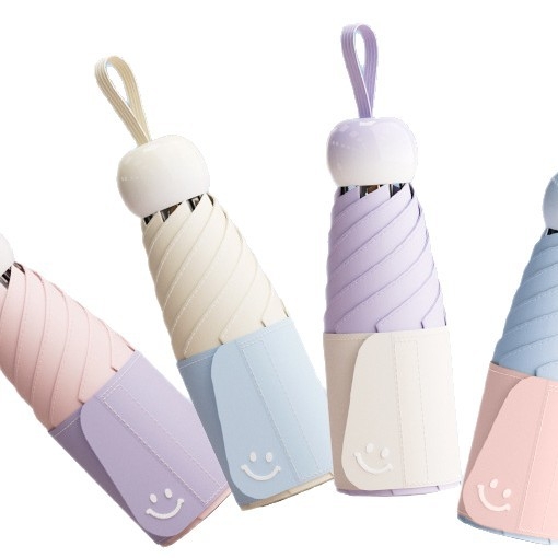 Bodini skėtis saulėms ir lietui, UV apsauga UPF >50, kompaktiškas penkių dalių sulankstomas su 6 lankais, rankinis atidarymas/uždarymas, logotipo pritaikymas