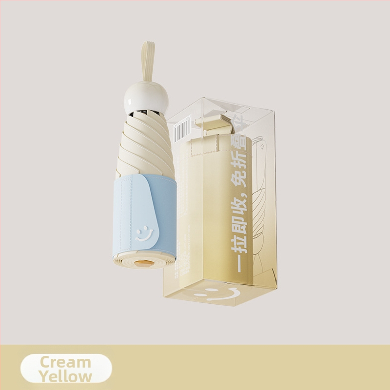 Bodini skėtis saulėms ir lietui, UV apsauga UPF >50, kompaktiškas penkių dalių sulankstomas su 6 lankais, rankinis atidarymas/uždarymas, logotipo pritaikymas