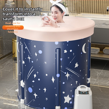 Sulankstoma šildoma vonios kibiras suaugusiems — nailono audinys, viso kūno voniai