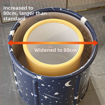 Sulankstoma šildoma vonios kibiras suaugusiems — nailono audinys, viso kūno voniai