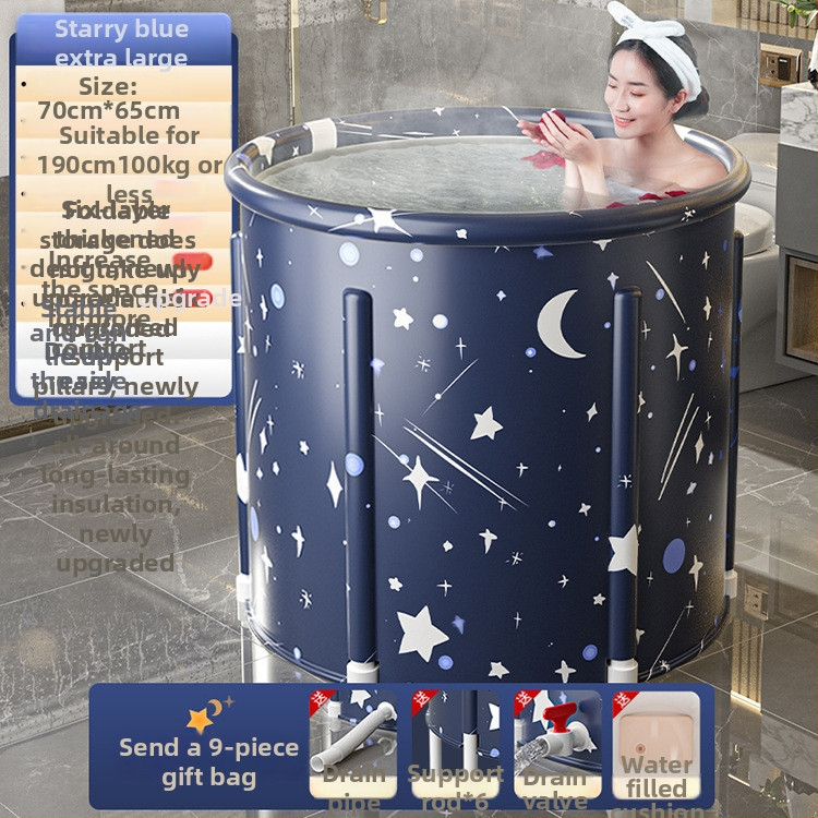 Sulankstoma šildoma vonios kibiras suaugusiems — nailono audinys, viso kūno voniai