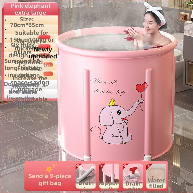 Sulankstoma šildoma vonios kibiras suaugusiems — nailono audinys, viso kūno voniai