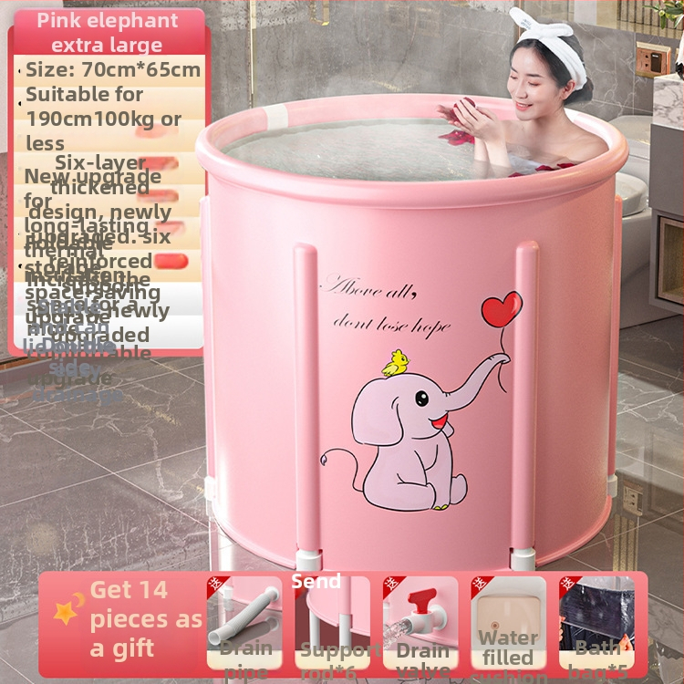 Sulankstoma šildoma vonios kibiras suaugusiems — nailono audinys, viso kūno voniai