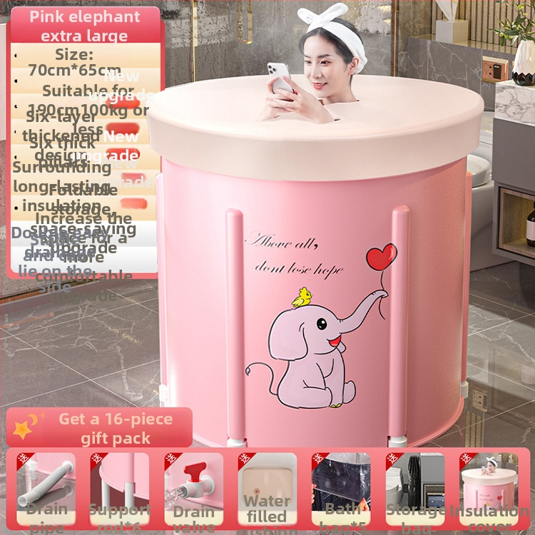 Sulankstoma šildoma vonios kibiras suaugusiems — nailono audinys, viso kūno voniai