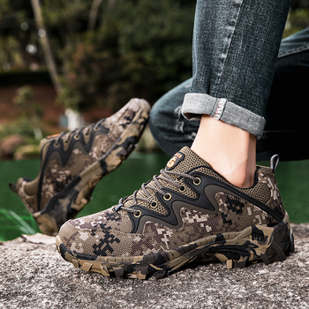 Unisex kamuflažne planinarske tenisice - prozračni mrežasti gornji dio, prednje vezanje, protuklizne, otporne na habanje, niski profil