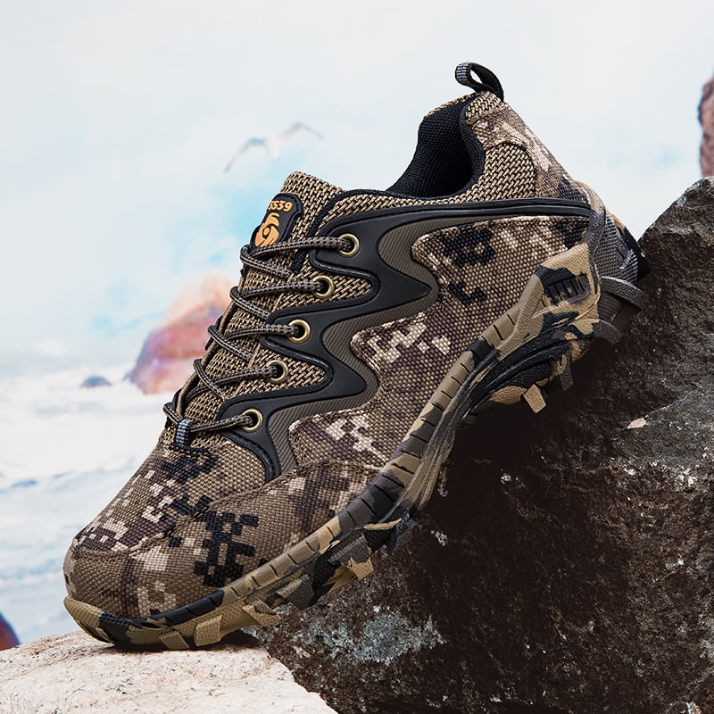 Unisex kamuflažne planinarske tenisice - prozračni mrežasti gornji dio, prednje vezanje, protuklizne, otporne na habanje, niski profil