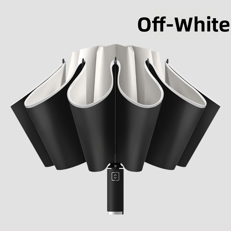 Atgriežamais lietussargs ar 10 ribām, automātiska atvēršana, atstarojošs malējums un gaismas josla, logotipa drukāšana un pielāgošana