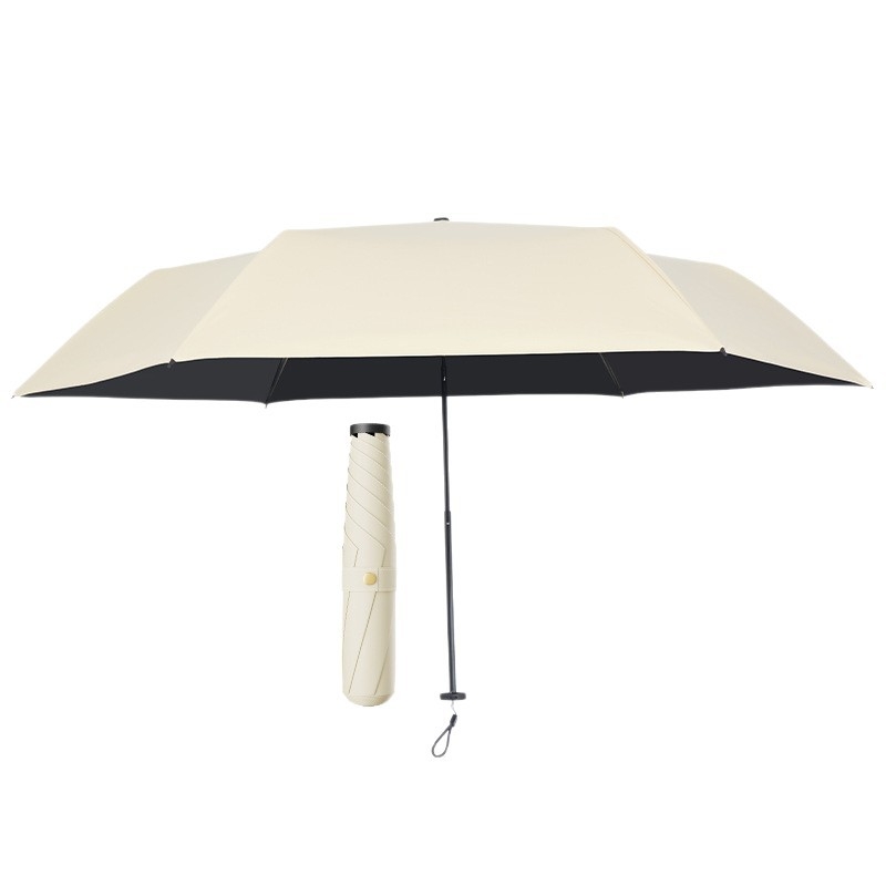 Salokāms lietussargs ar UV aizsardzību, UPF virs 50, 6 ribas no sakausējuma rāmja, triecienizturīgs audums, manuāla atvēršana un aizvēršana