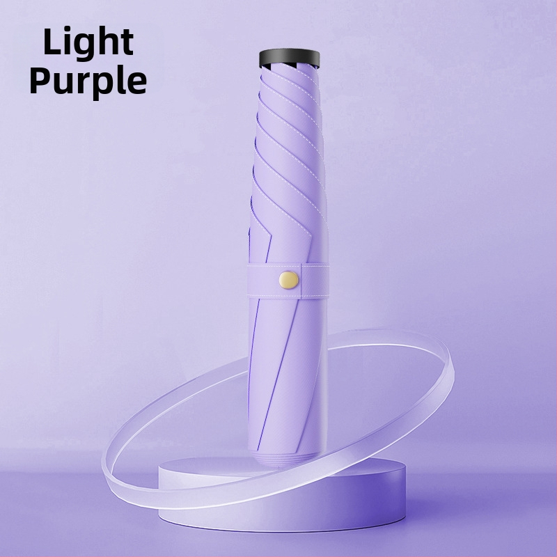 Salokāms lietussargs ar UV aizsardzību, UPF virs 50, 6 ribas no sakausējuma rāmja, triecienizturīgs audums, manuāla atvēršana un aizvēršana