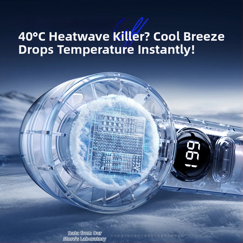 Käehoidlik mini ventilaator, 6 kiirust õhuvool, sisseehitatud 1200–2000mAh aku, laetav, 3 labad, vaikne töö (<36 dB), 5V toide